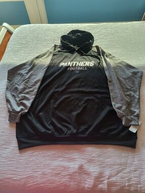 NFL Team Apparel Carolina Panthers Football Hoodie Men's 4XL Big Tall Black Gray